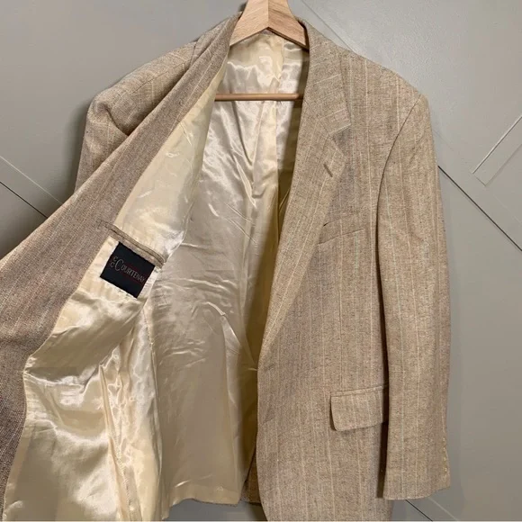Mens Tan Blazer Jacket Size 41R - Picture 11 of 14